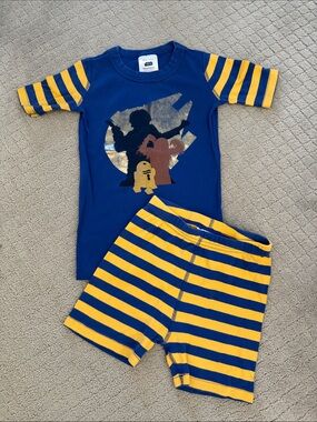 Hanna Andersson Star Wars Blue and Yellow Striped Kids Pajama Set